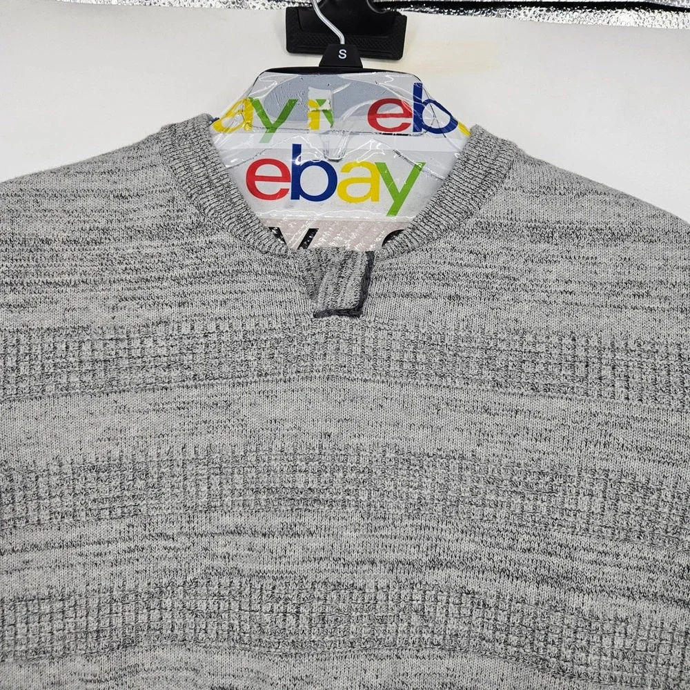 Carbon 2 Cobalt‎ Sweater Mens XL Gray Elbow Patch Textured V Neck Casual